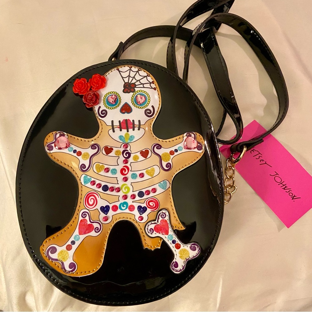 NWT Betsey Johnson Gingerbread Skeleton Bag